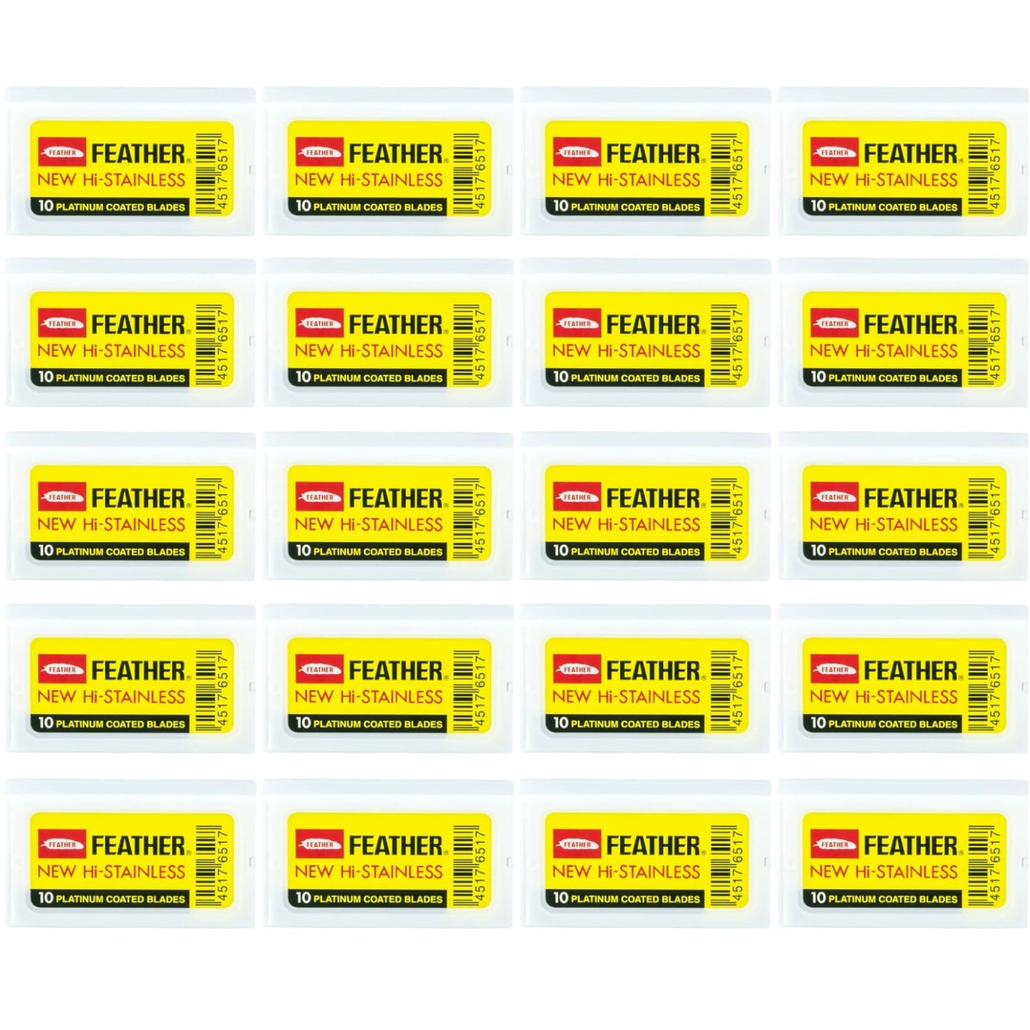 Sleeve of Feather Double Edge Razor Blades (200 Blades) from Feather