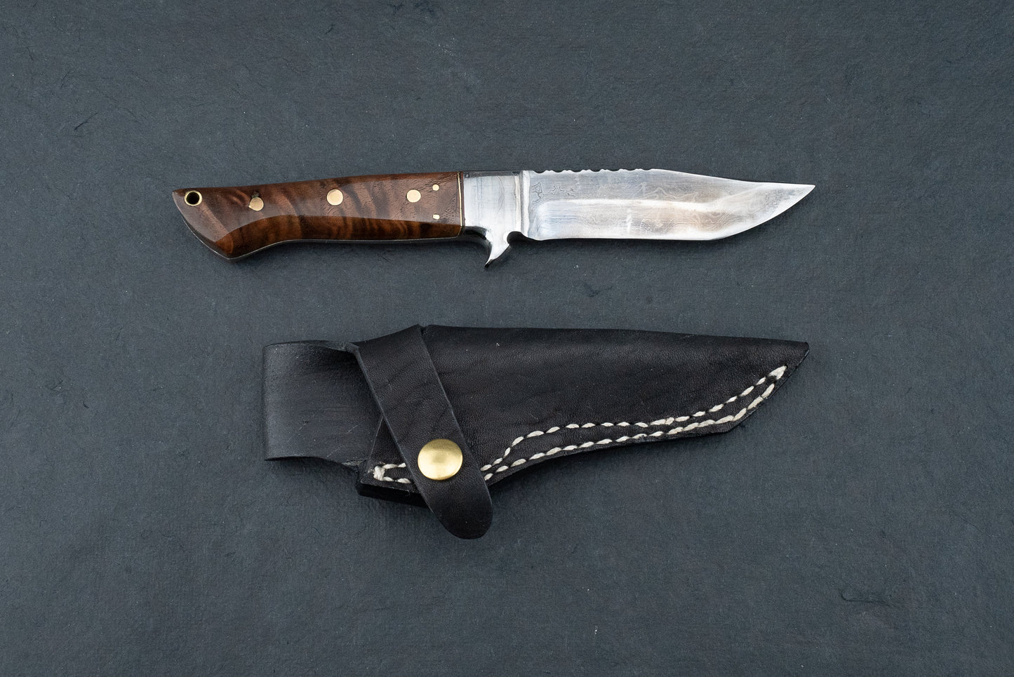 Ken Kageura Aogami Damascus with Ironwood Handle Hunting Knife 105mm from Ken Kageura