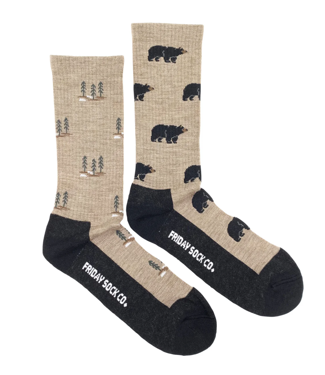 Friday Sock Co. Black Bear & Trees Merino Wool from Friday Sock Co.