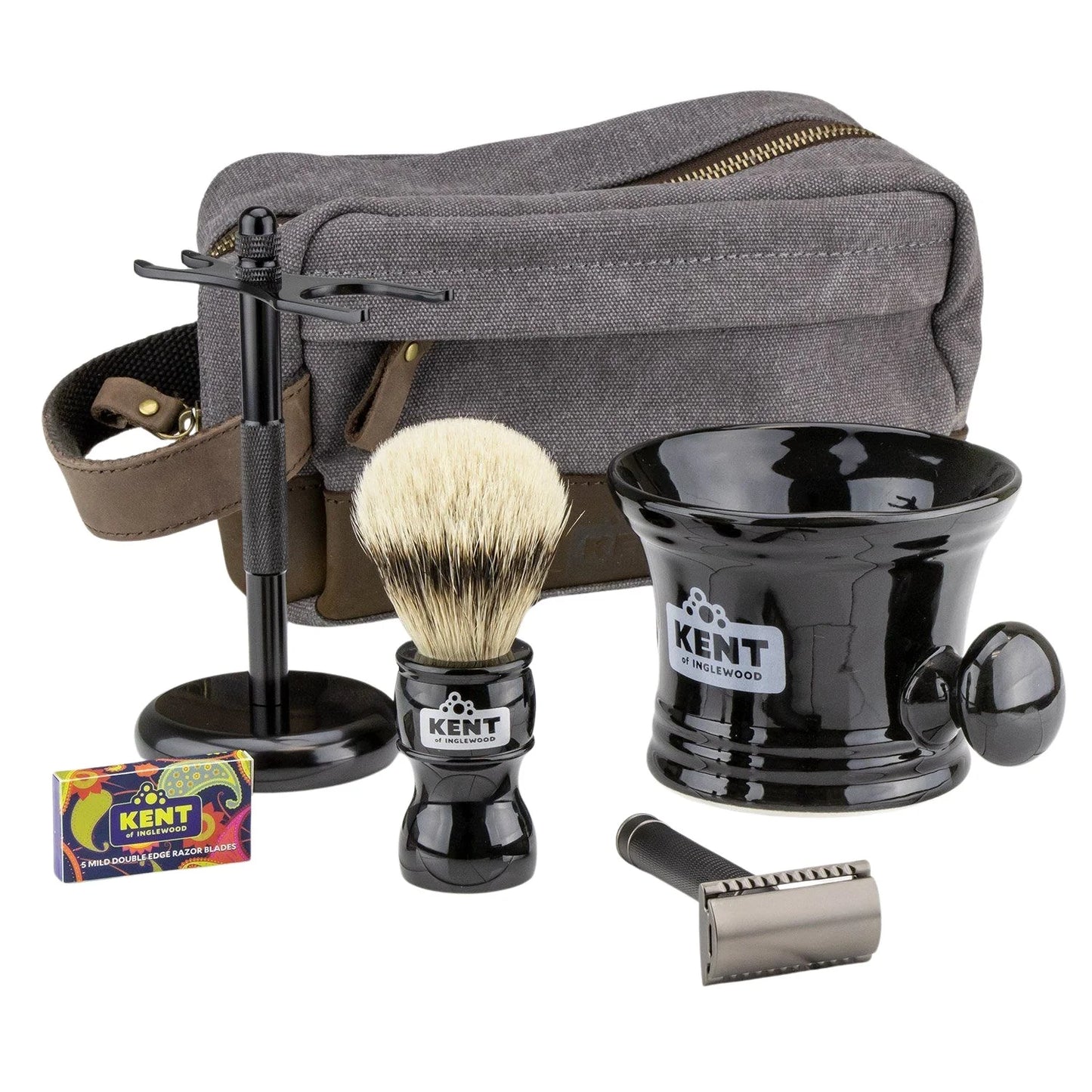 Kent of Inglewood Black Deluxe Shaving Kit from Kent of Inglewood
