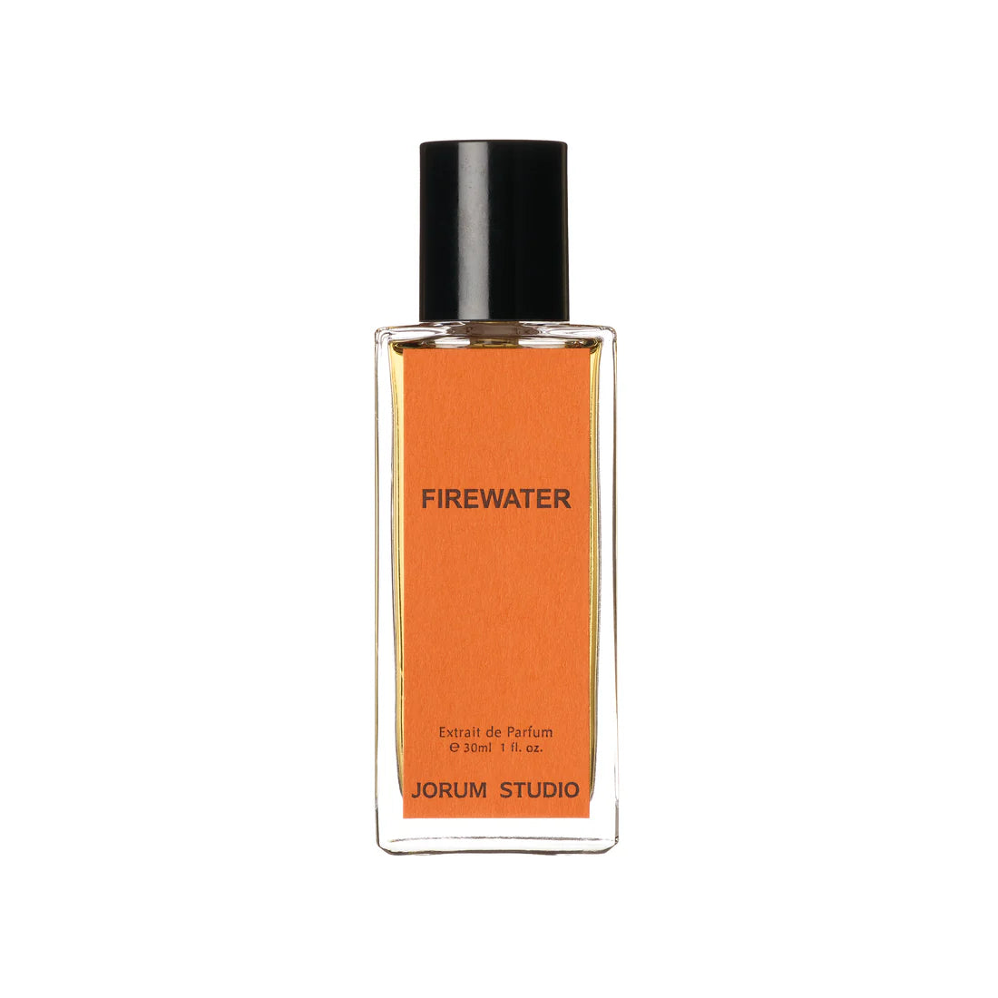 Perfume bottle labeled 'Firewater' by Jorum Studio on a white background