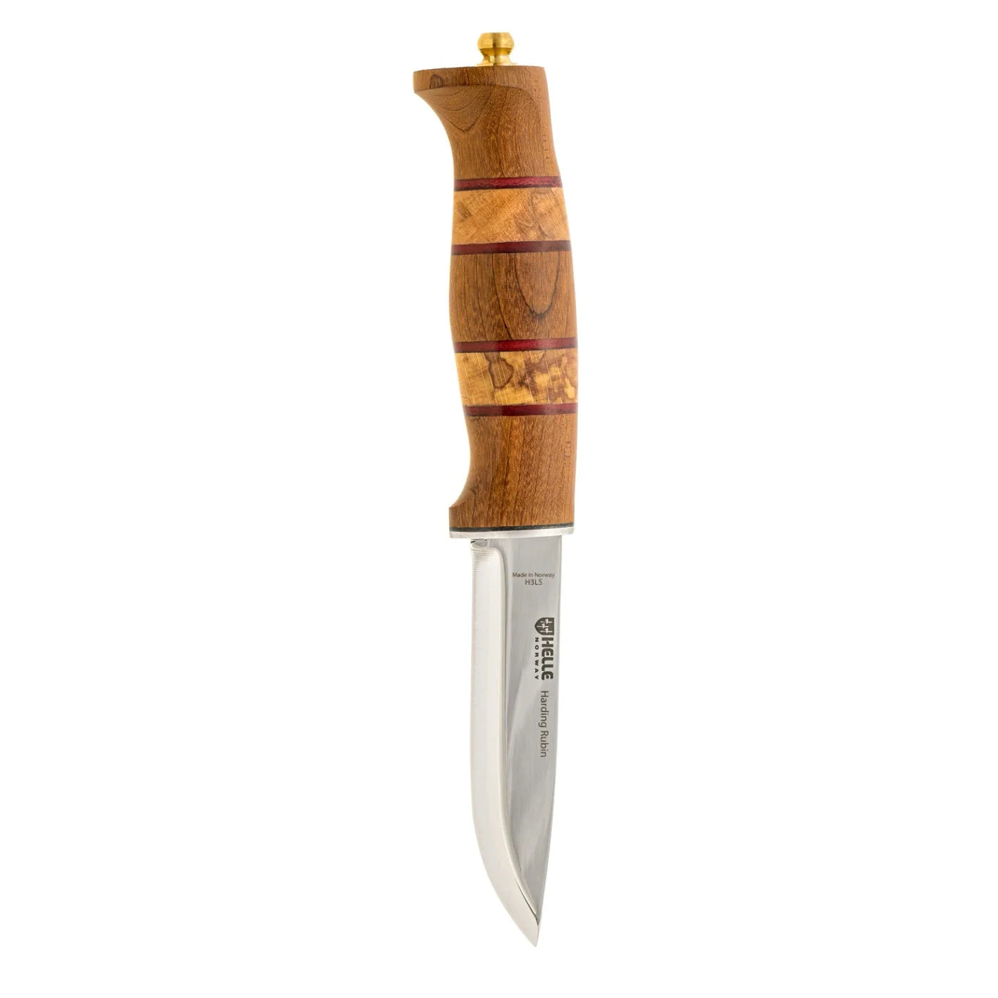 Knife with wooden handle on a white background