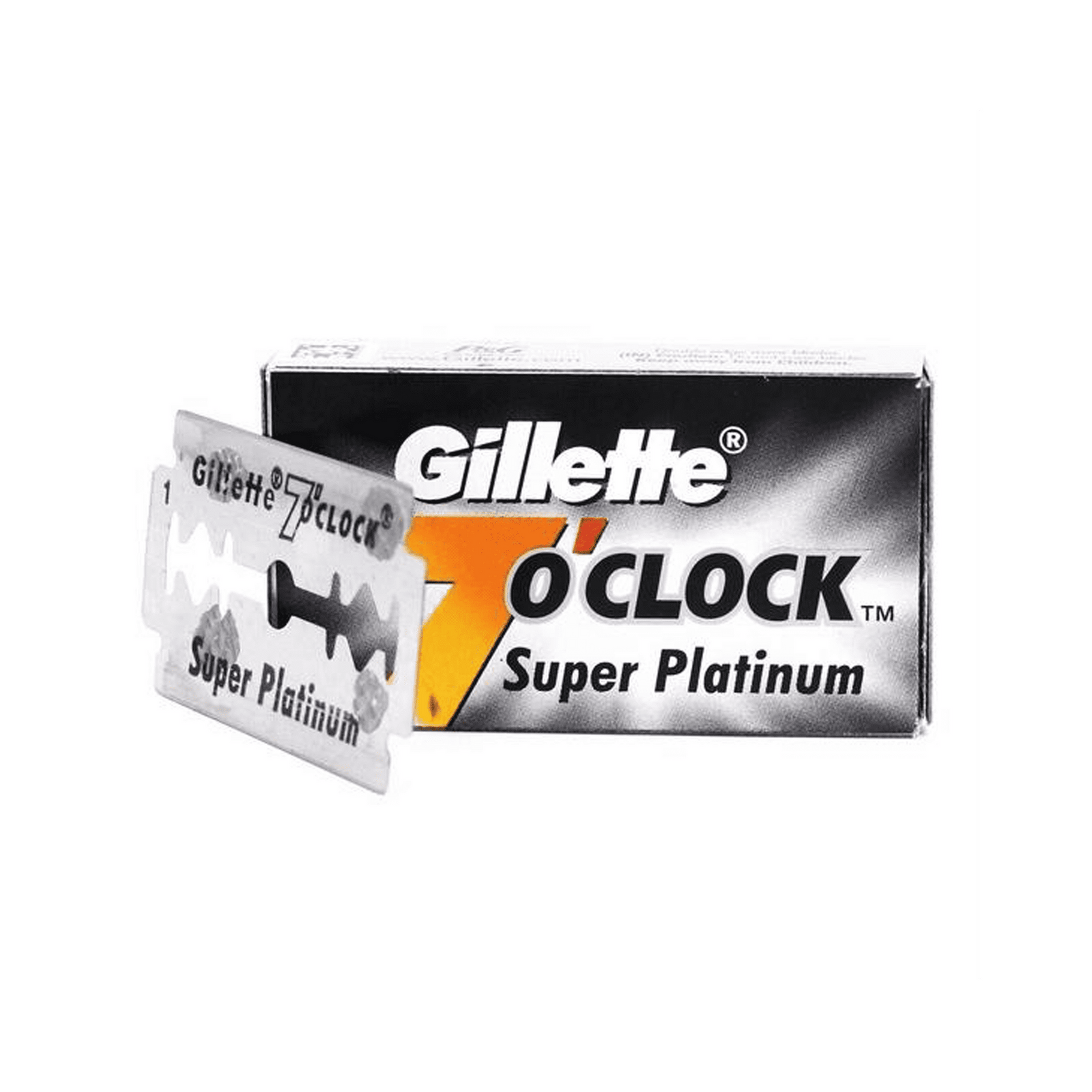 Gillette 7 O'Clock Super Platinum Black Double Edge Razor Blades, 10 Pack