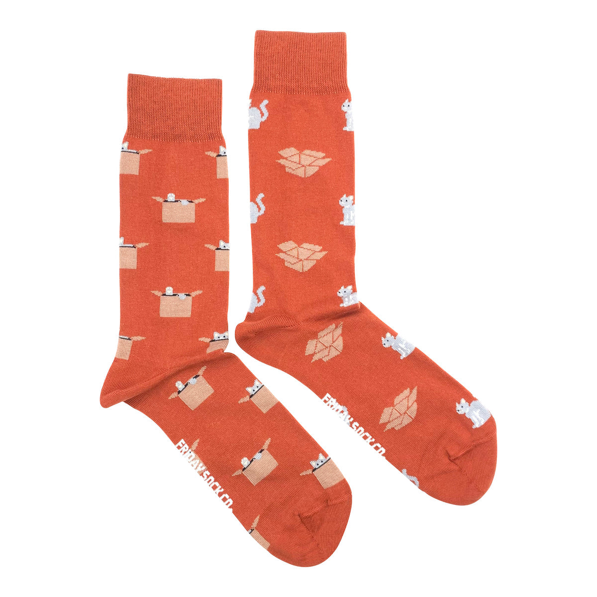 Friday Sock Co. Orange Cat and Box