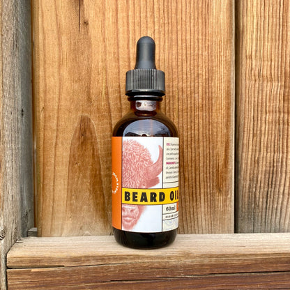 Kent of Inglewood Spice Beard Oil in a 60 ml amber dropper bottle, featuring a buffalo illustration, designed to enhance beard shine and moisture.