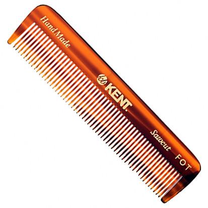 Kent of England Pocket Comb with fine and coarse teeth, hand-made from plant-based cellulose acetate, designed to enhance hair health by reducing static and promoting shine.