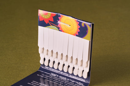 Kent of Inglewood Alum Matches in a floral cardboard sleeve, featuring single-use cotton-tipped applicators for treating shaving nicks and cuts.