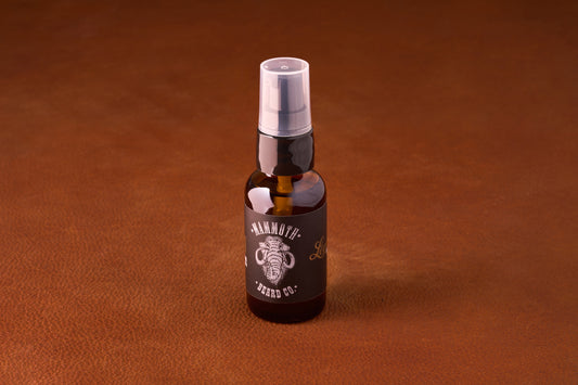 Mammoth Beard Co. Beard Oil - Legends Special Edition 30ml in amber glass bottle, perfect for a regal beard look and scent, ideal for grooming at Kent of Inglewood.