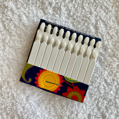 Nolan's All-In-One Shaving Kit featuring Kent of Inglewood Alum Matches in an open matchbook, highlighting essential shaving components for a classic grooming experience.