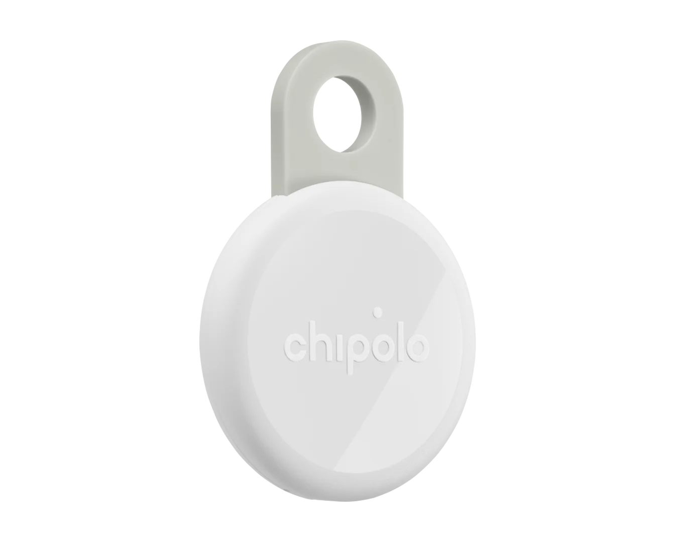 Chipolo Loop Bluetooth tracker, a durable, waterproof tag for keys or bags, integrates with Apple and Android for easy location tracking via Chipolo app.