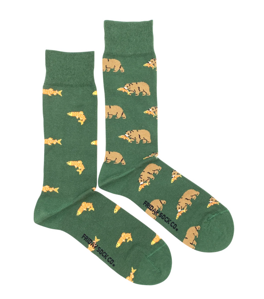 Friday Sock Co. Grizzly and Salmon