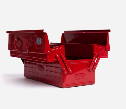 Toyo Cantilever Steel Toolbox - ST-350, open with visible compartments and Toyo logo, ready for customizable tool storage.