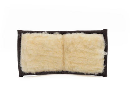 Frost River Bifold Fly Wallet, crafted with sheepskin lining and dark fabric binding, designed for storing flies securely and offering easy access.