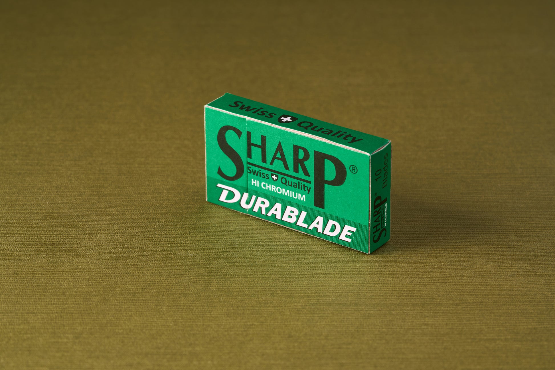 Sharp Durablade Stainless Double Edge Razor Blades, 10 Pack, in Swiss-quality packaging, designed for learning shaving techniques, economically priced, includes 10 blades.