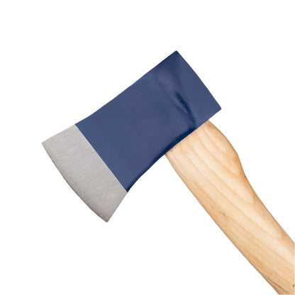 Beaver Brand Throwing Hatchet with a blue steel head and 15 hickory handle, designed for axe throwing enthusiasts, compliant with IATF standards.