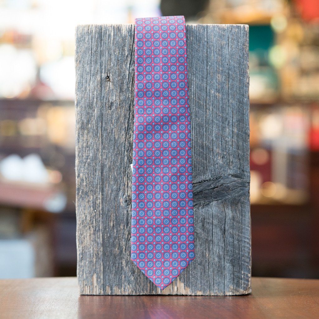 LVJ Haberdasher Wine Foulard Cotton Tie