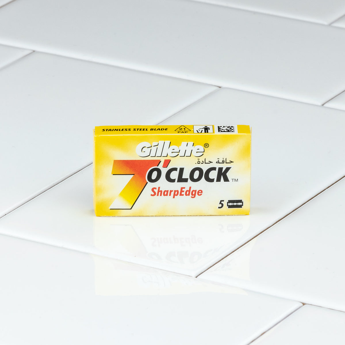 Gillette 7 O&#39;Clock SharpEdge Yellow Double Edge Razor Blades, 5 Pack