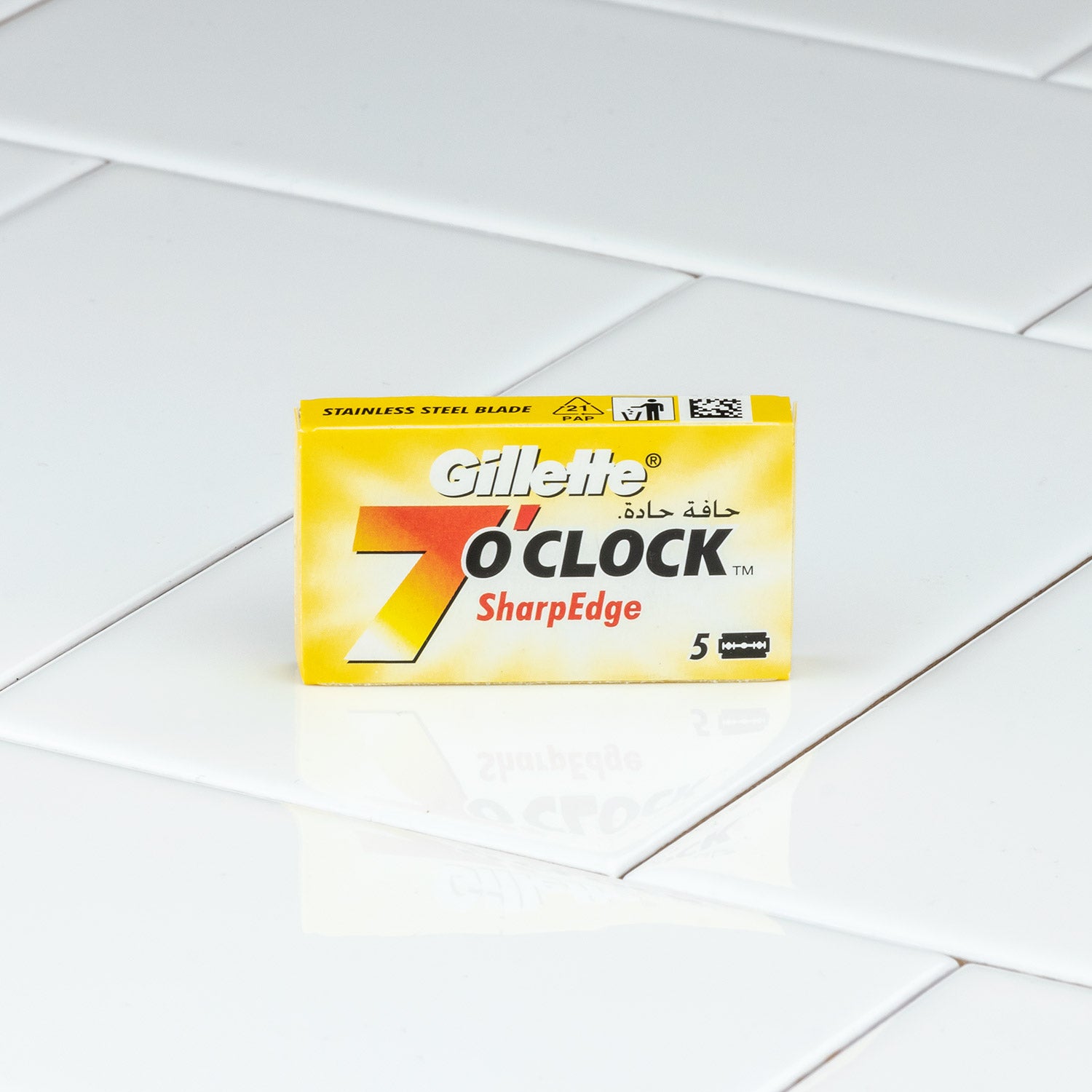 Gillette 7 O'Clock SharpEdge Yellow Double Edge Razor Blades, 5 Pack