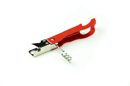 Prince Kogyo Alps 7 Santoku Can Opener with corkscrew, bottle-cap opener, and foil-cutter blade, showcasing Japanese craftsmanship and minimalist design.