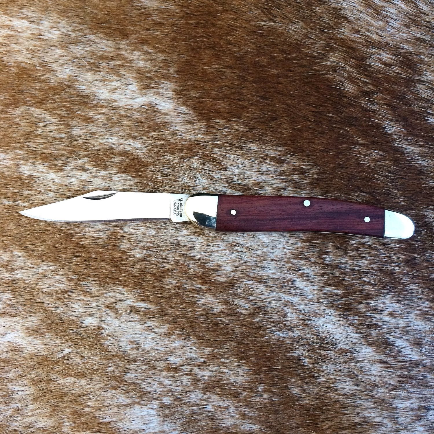 Grohmann Pocket Knife with Silver and Rosewood Handle, 4"