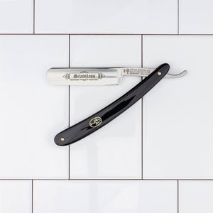 Boker Stainless Black Straight Razor,  5/8