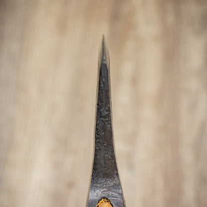 Hultafors Agelsjon Mini Hatchet's sharpened blade tip, ideal for precise tasks, exemplifying craftsmanship in a compact, versatile tool, perfect for camping and outdoor adventures.