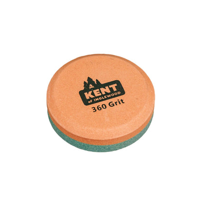 Kent of Inglewood Ultimate Axe Bundle features a dual-sided sharpening stone for maintaining axe blades, essential for honing and repairing with coarse and fine grit sides.