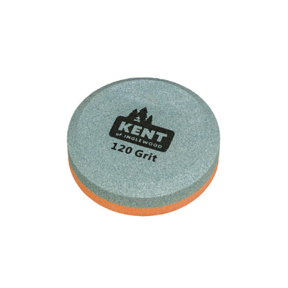 Double-sided Kent of Inglewood sharpening stone, 120-grit, part of the Ultimate Axe Bundle for maintaining axe sharpness in versatile woodwork tasks.