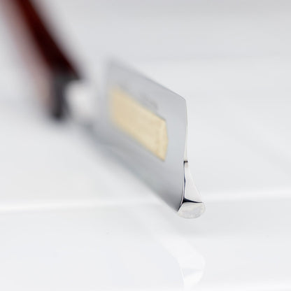 Thiers Issard Straight Razor, Spartacus, 7/8, featuring a polished stainless-steel blade and red stamina wood handle, exemplifies precision and durability for expert shaves.